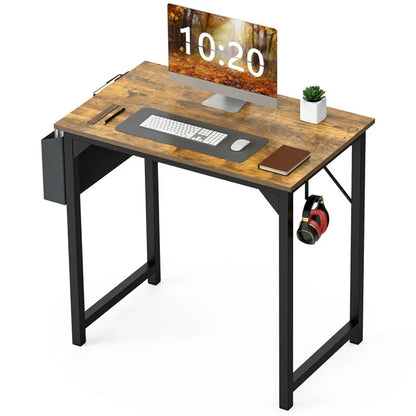 EverPick 31 Inch Game Computer Desk with Storage, Home Office Modern Simple Style PC Table for Youth Student Adult - Rustic