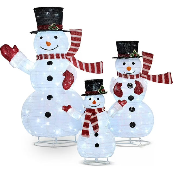 FOOWIN 5ft Christmas Collapsible Snowman, Large Outdoor Christmas Holiday Decoration