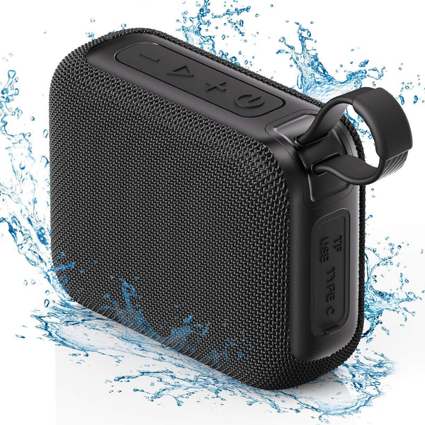 FanFun Portable Bluetooth Speaker, Mini Wireless Speaker 10W Power Subwoofer, Outdoor Waterproof Speaker with Stereo Bass, 6-8 H Playtime, Party Speaker for Home, Travel, Hiking, L3-Black