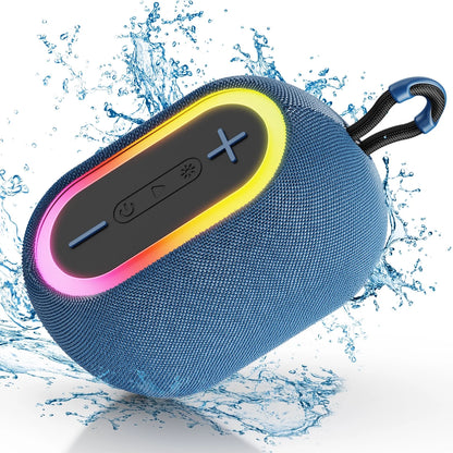 FanFun Portable Speaker, 30W Powerful Stereo Sound Bluetooth Speaker with DJ Lights, IPX7 Waterproof Speaker for Outdoor, Travel, Hiking, 6-8H Playtime, Supports Bluetooth, TF card, USB, L1-Blue