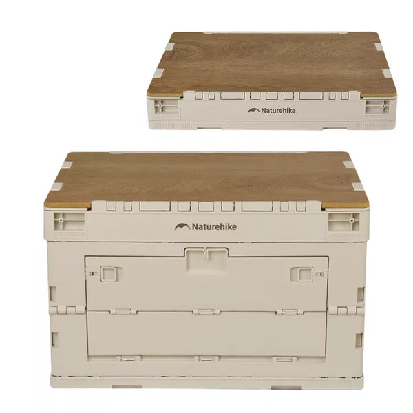 Naturehike Collapsible Storage Box, 23L Car Trunk Storage Box, Foldable Heavy-Duty Plastic Organizer with Lid, Portable Camping & Home Crate