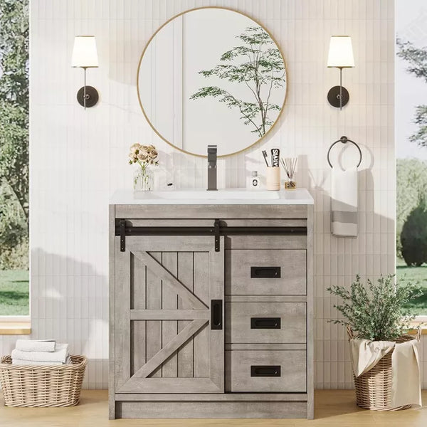 AMERLIFE Farmhouse Bathroom Vanity with Sink Combo
