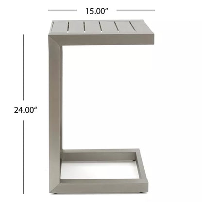 Wooakway Square Outdoor Side Table, Patio Coffee Table for Yard Garden
