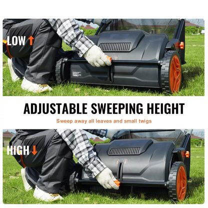 VEVOR Push Lawn Sweeper, 21inch Leaf & Grass Collector