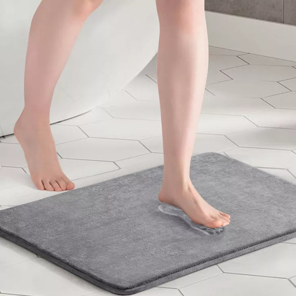Inhand Memory Foam Bath Mat - Soft Absorbent Velvet with Non-Slip Backing, Machine Washable