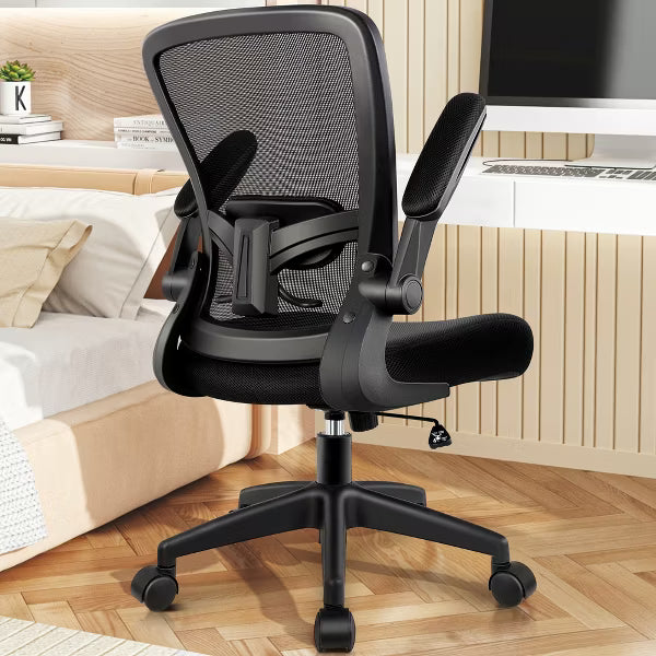 KERDOM Ergonomic Office Chair, Adjustable Lumbar Support, Breathable Mesh Fabric, Durable and Reliable, Black
