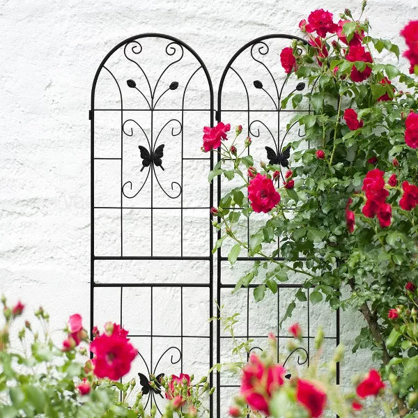 Wooakway 2 Pack Metal Garden Trellis 71" x 19.7" Rustproof Trellis for Climbing Plants Outdoor Flower Support