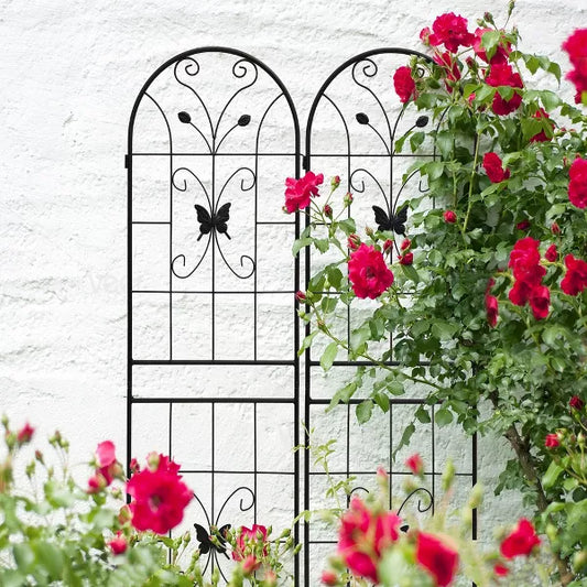 Wooakway 2 Pack Metal Garden Trellis 71" x 19.7" Rustproof Trellis for Climbing Plants Outdoor Flower Support