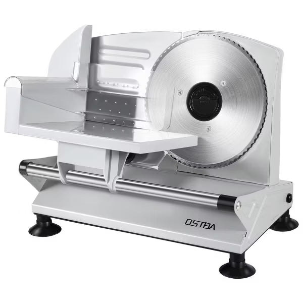 OSTBA Electric Meat Slicer, 150W, 6.7” Removable Stainless Steel Blades, Adjustable 0-15mm Thickness, Easy to Clean, for Meat, Cheese, Bread