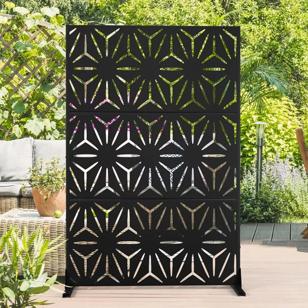 PexFix Outdoor Metal Privacy Screen Garden Fence in Stars Pattern