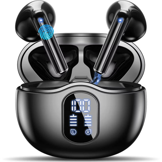 VEATOOL Wireless Earbuds, 2025 Bluetooth 5.3 Headphones Hi-Fi Stereo 3D Bass Ear Buds, 4 ENC Noise Cancelling Mic, 34Hrs USB-C in-Ear Earphones
