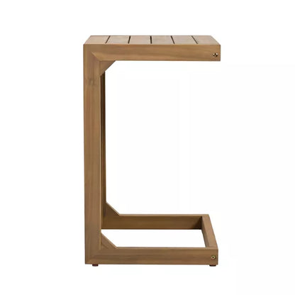 Wooakway C-shape Coffee Table, Center Table for Living Room