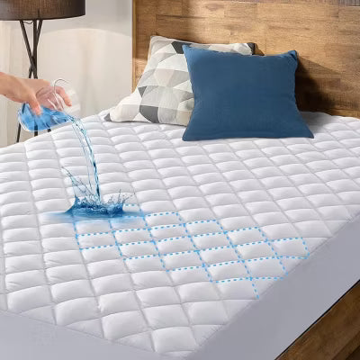 Hoey King Size Waterproof Mattress Pad Protector ¨C Quilted, Breathable, Noiseless Fitted Mattress Cover, Up to 21" Deep Pocket