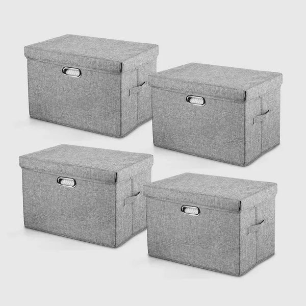 VUSIGN 7.2''X9.6'' Wardrobe Flip-Top Storage Box Small Dark Gray