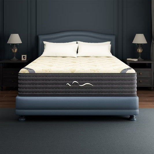 Swedrea Hybrid Mattress Medium Gel Memory Cashmere Wool in White