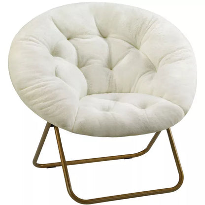 Wooakway Comfortable Disc Chair Faux Fur Chair for Bedroom Living Room and Dorm