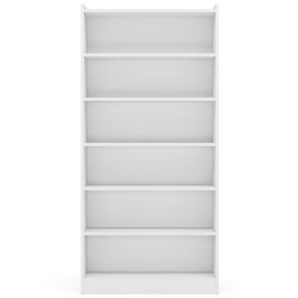 Resenkos Bookshelf, Bookcase Standing Shelf Unts,Wood Bookcase, 72" Tall Bookshelf with 6-Tier Open Storage Shelves,White(6-Tier)