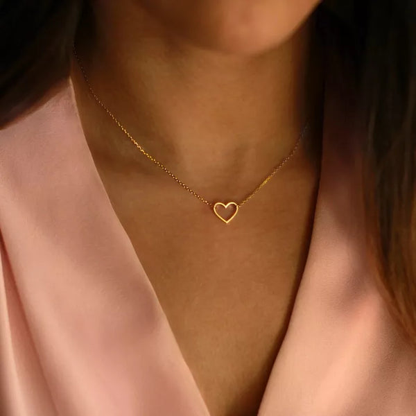 Turandoss Dainty 14K Gold Heart Choker Necklace for Women, Gold Jewelry for Women Trendy, Birthday Gifts for Teen Girls, Adjustable