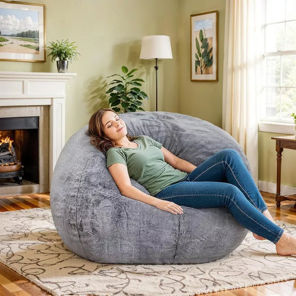 Hooseng Bean Bag Chair Large Bean Bag Chairs, with Fluffy Removable Spongefor, for Living Rooms, bedrooms, Study Rooms, and Offices