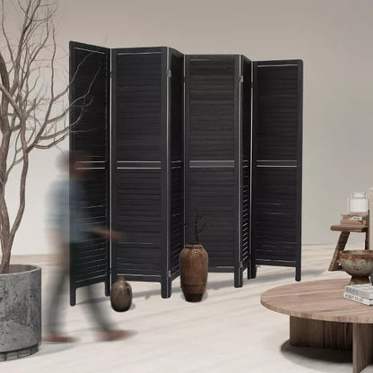 Wooakway Wood Room Dividers 5.6Ft Tall and Folding Privacy Screens for Home, Office
