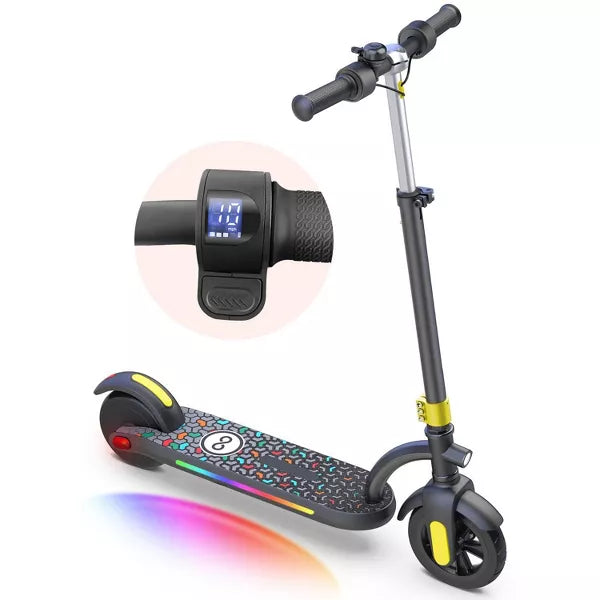 Mastgoal Electric Scooter for Kids,180W Motor 10mph Speed Electric Scooter with Adjustable Handlebar and LED Lights