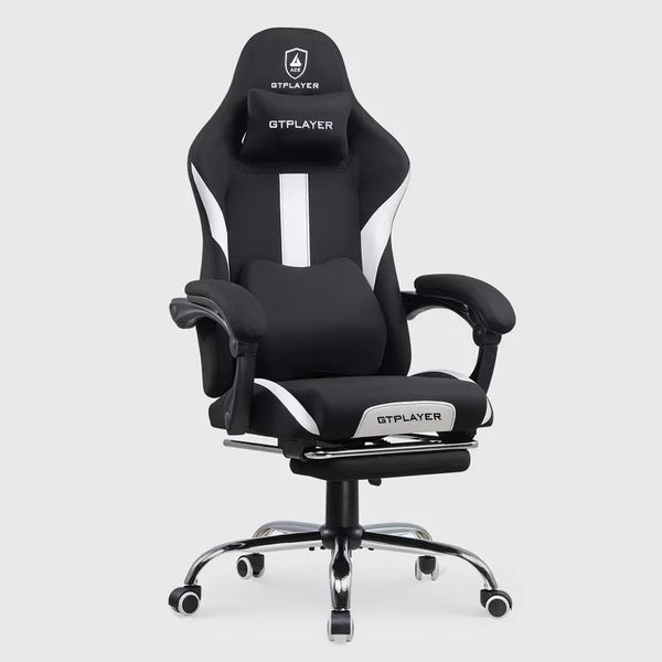 GTPLAYER Ergonomic Gaming Chair with Footrest, Lumbar Support, Breathable Computer Chair with Pocket Spring Cushion, Chairs for Adults