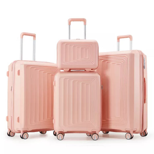 Wooakway Luggage 4 Piece Sets(14"/20"/24"/28"), Hard Shell Lightweight TSA Lock Carry on Expandable Suitcase