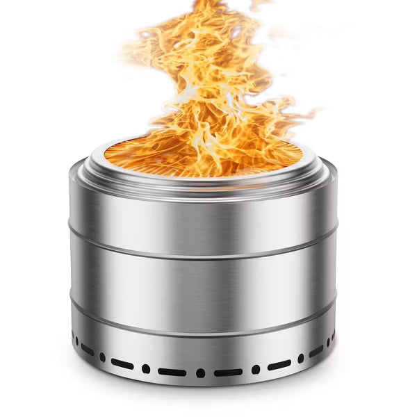 19" Smokeless Fire Pit,Stainless Steel Outdoor Fireplaces with Protective Cover