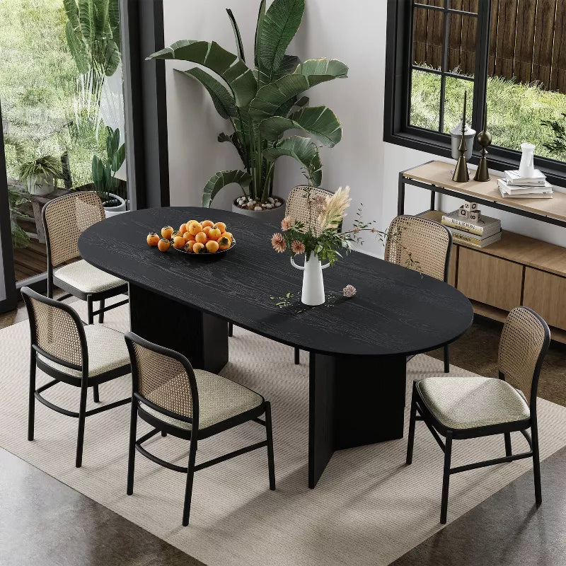 PexFix 67"x33.5" Soild Wood Dining Table Oval Kitchen Tables