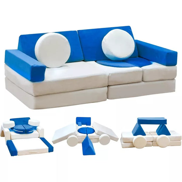 Hooseng Play Couch, Detachable Modular Play Couch, Floor Sofa for Living Room, Convertible Foam and Floor Cushion Sofa