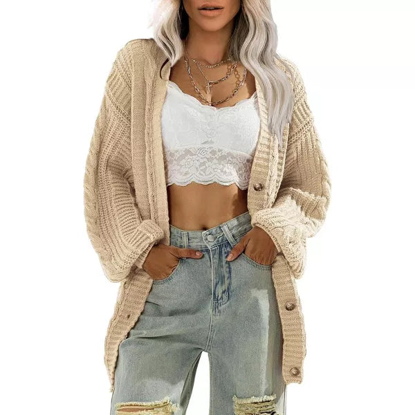 EXLURA Womens 2025 Oversized Cardigan Sweaters Fall Winter Lightweight Soft Knit Cardigan Open Front Button Outwear Coats