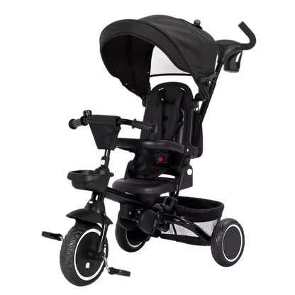 Kinder King 8 in 1 Kids Baby Stroller Tricycle Folding Toddler Trike w/Adjustable Push Handle