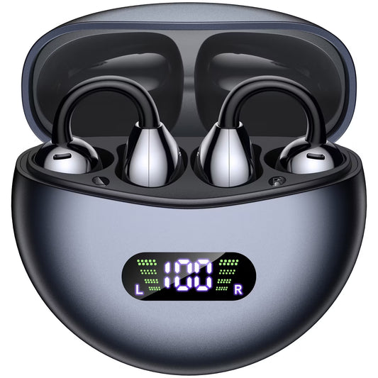 VEATOOL Clip on Earbuds,Open Ear Headphones Wireless Bluetooth 5.4 Sports Earphones with ENC Clear Call,50H Playtime, IPX7 Water Resistant