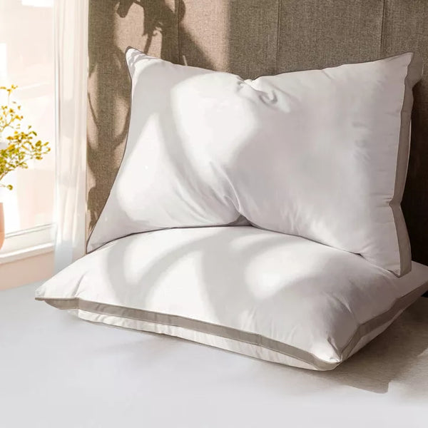Inhand White Goose Down Feather Pillows, Hotel Collection Bed Pillows, Medium Firm Soft Support Pillow with 100% Cotton Fabric