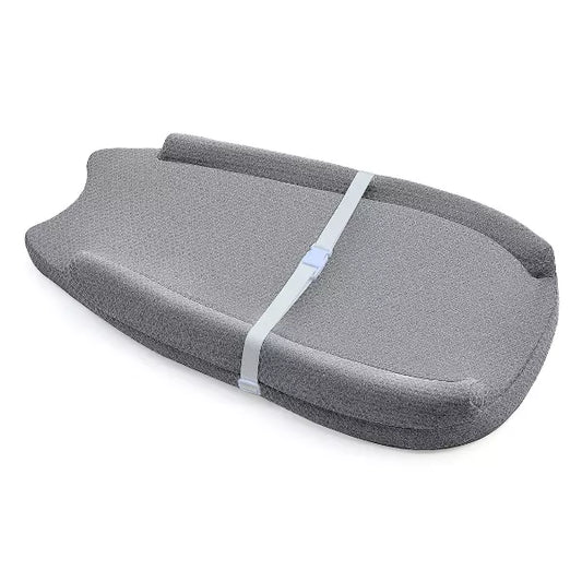 BabyBond Baby Changing Pad with Removable & Washable Cover, Waterproof Lining Contoured Changing Table Pad Portable with Non-Slip Bottom, Gray