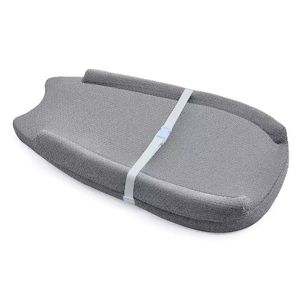 BabyBond Baby Changing Pad with Removable & Washable Cover, Waterproof Lining Contoured Changing Table Pad Portable with Non-Slip Bottom, Gray
