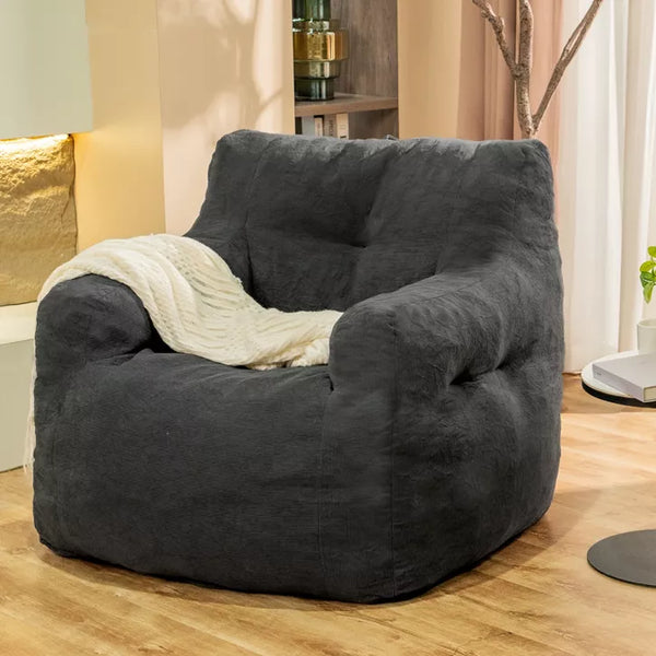 Hooseng Plush Bean Bag Chair for Adults, Comfy Lazy Floor Sofa with Backrest & Armrests, Lounge Accent Chair for Bedroom, Dorm, Living Room