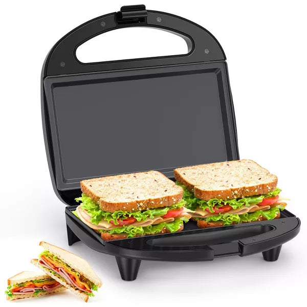 OSTBA 2-Slice Sandwich Maker with Non-Stick Plates, Grilled Cheese function, Cool-Touch Handle, Indicator Lights, 750W, Compact & Easy to Clean