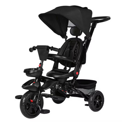 Kinder King 7 in 1 Kids Baby Stroller Tricycle Folding Toddler Trike w/Adjustable Push Handle