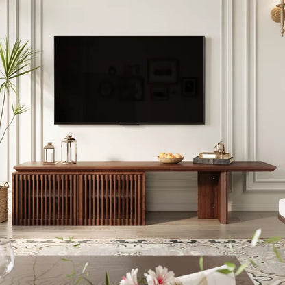 LOVSON 78.7"-110"Extendable TV Media Console for Up to 55+ Inch, Modern TV Stand, Entertainment Center with Storage, for Living Room,Walnut