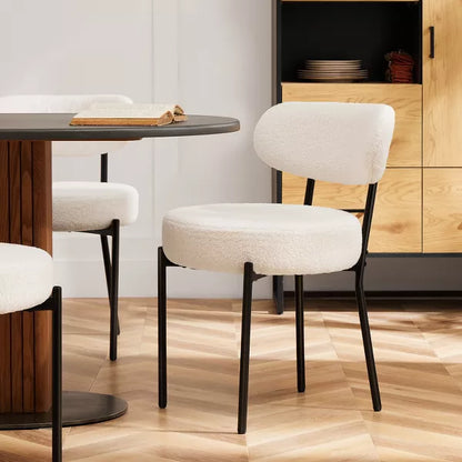 Wooakway Comfort Dining Room Chair with Upholstered Backrest for Dining Room Bedroom