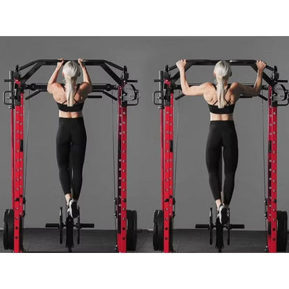 ER KANG Power Cage, 1500LBS Power Rack with Cable Crossover System, Multi-Function Workout Cage, Squat Rack Home Gym