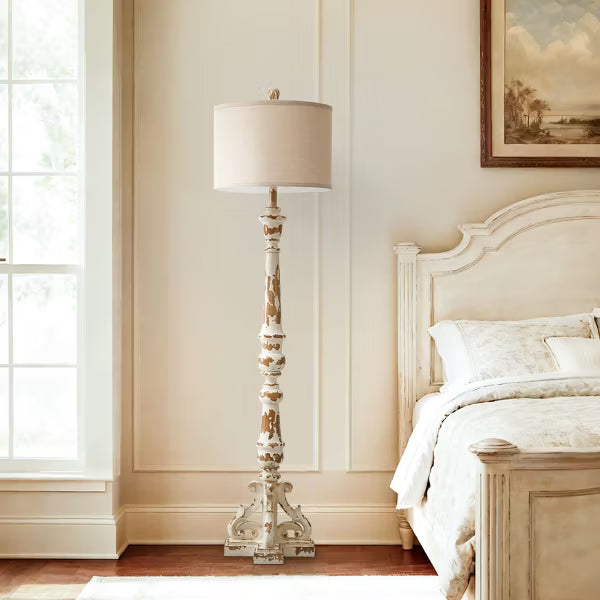 GTCLIGHTING 63" Farmhouse Floor Lamp for Living Room & Bedroom,Vintage Tall Floor Lamps with Rotary Switch, Resin Corner Lamps