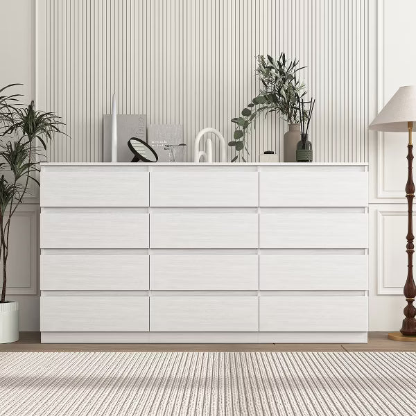 Resenkos Modern Mid Century 6 Drawer Wide Dressers Chests for Bedroom, Chest of Drawer Organizer