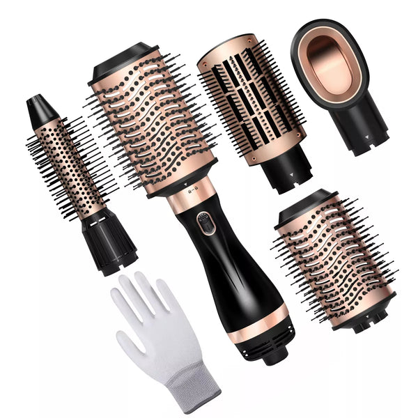 Nicebay Hair Dryer Brush, Hot Air Brush, Blow Dryer Brush Tool Set, Round Blowout Hot Air Brush Straightener Curling in One, Salon Style Blowouts