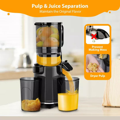 Aeitto Max5 Masticating Juicer, Cold Press Juicer Machines with 5.3" Large Feed Chute,1.7L Large Capacity, 250W Whole Slow Juicer