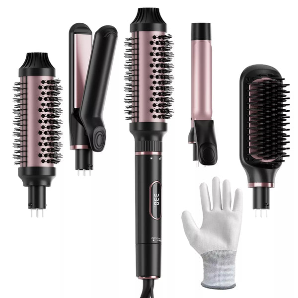 NICEBAY Thermal Hair Brush, Curling Iron Hair Styling Tools, Flat Iron Hair Straightener, Curling Wand Hair Tools, Instant Heat Up Wand Curling Iron