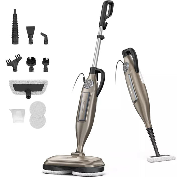 DEVOAC VM6 Scrubbing Steam Mop with Rotating Mop Pads, 10 in 1, Lightweight Spin Mop & 3 Steam Modes for Hard Floor Laminate Marble Floors