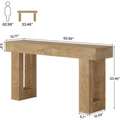 Tribesigns 63-Inch Console Table, Wooden Rectangular Sofa Table Behind The Couch for Entrance, Hallway