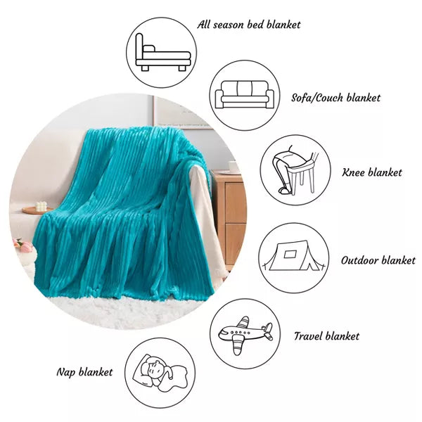 Flannel Fuzzy Toddler Blanket, Fluffy Warm and Lightweight Baby Plush Blanket - NTBAY